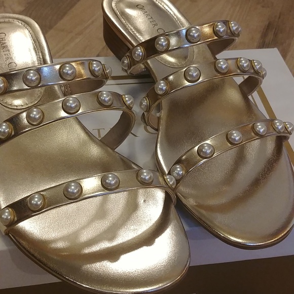 NEW Charter Club Slide Sandals 8 Faux Leather - Picture 10 of 12